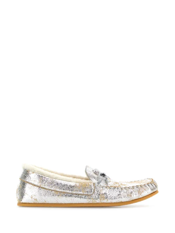 Gucci Silver Loafers