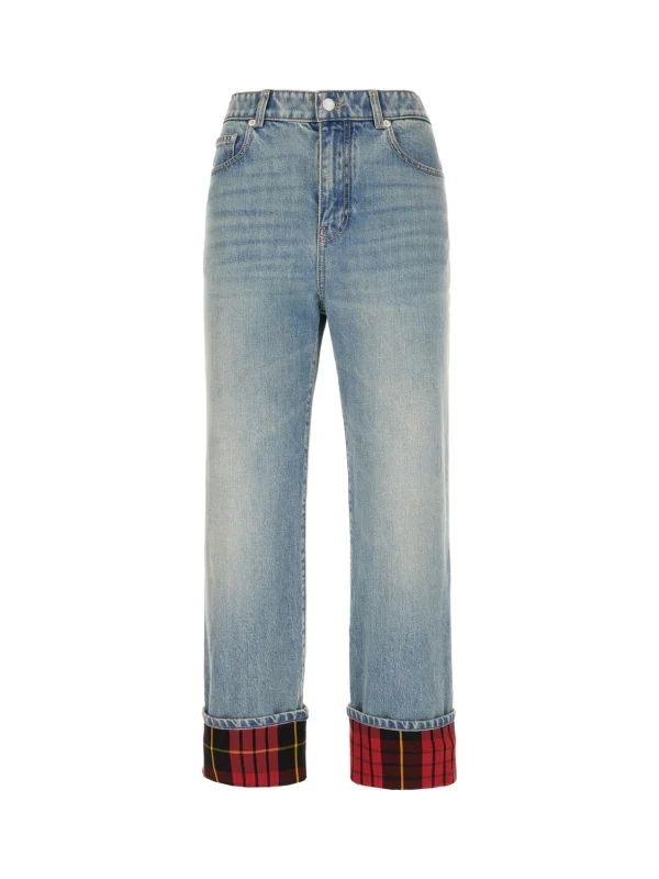 Alexander Mcqueen Blue Denim Pants