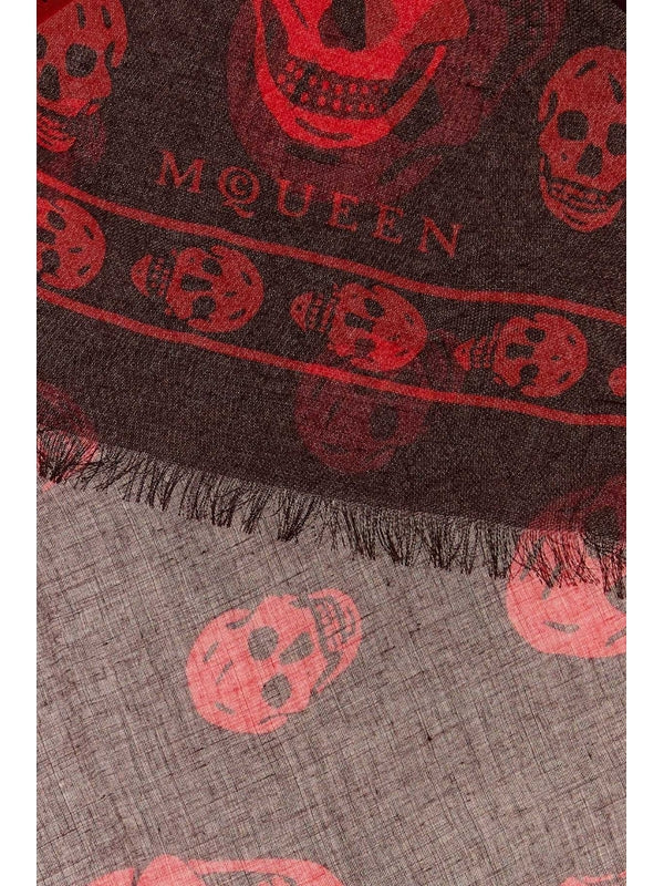 Alexander Mcqueen Burgundy Wool Mufflers - Image 2