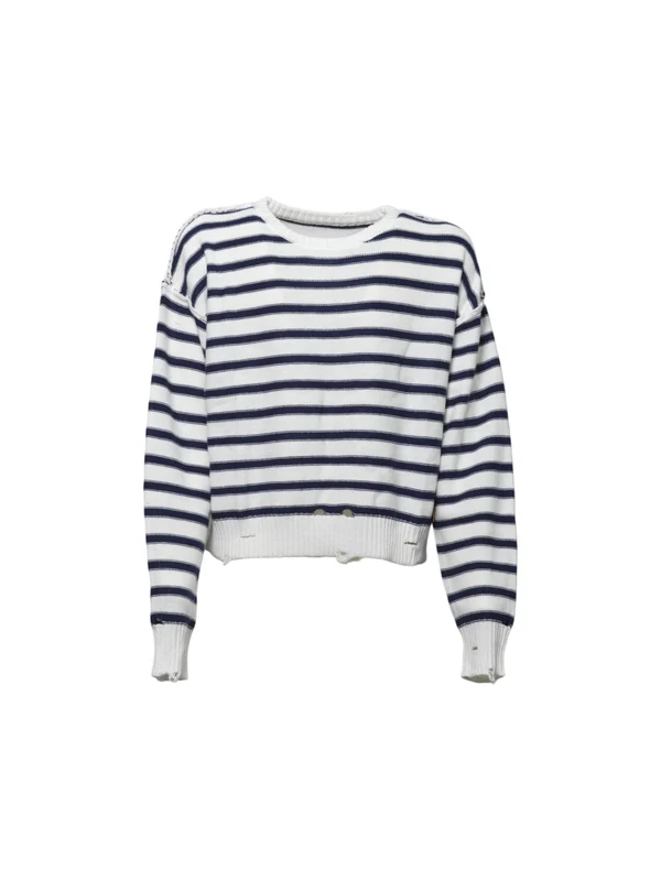 Mm6 Maison Margiela White Striped Knitted