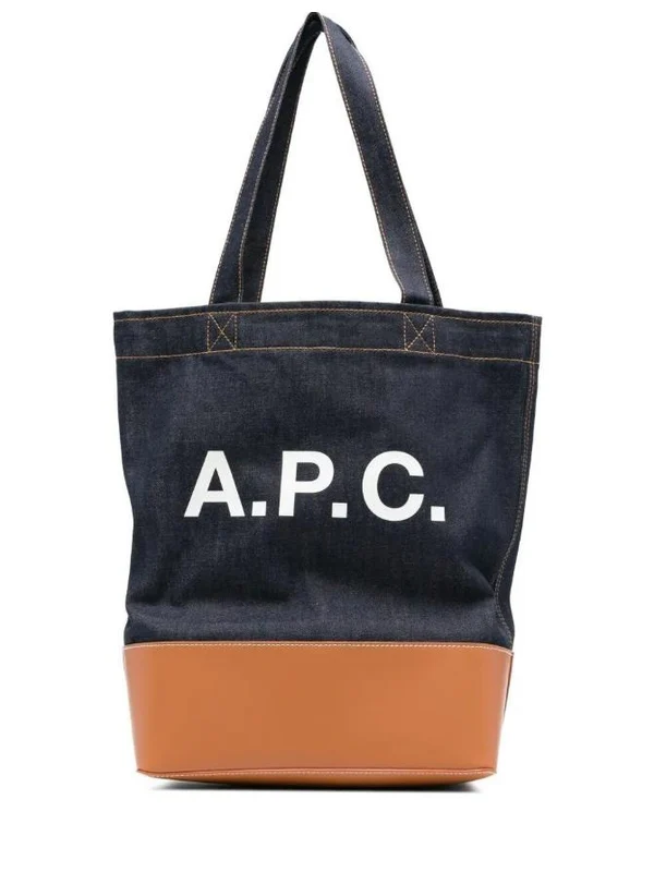 A.P.C. Navy Tote Bags