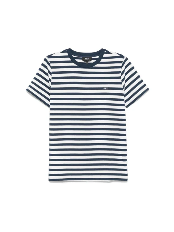 A.P.C. Navy Striped Half Sleeve