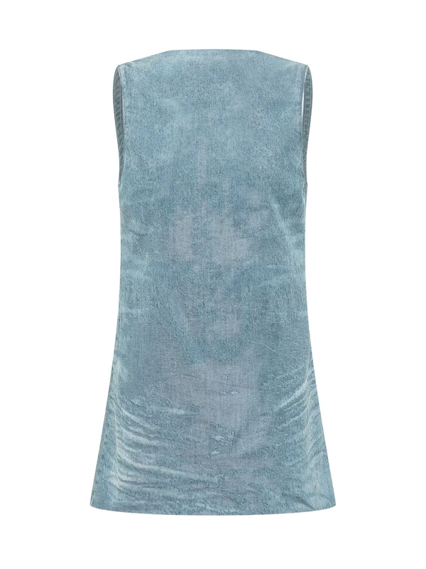 Backless Denim Mini Dress