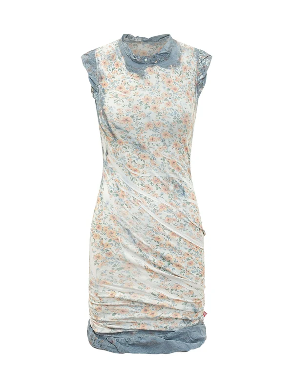 Flower Pattern Mini Dress