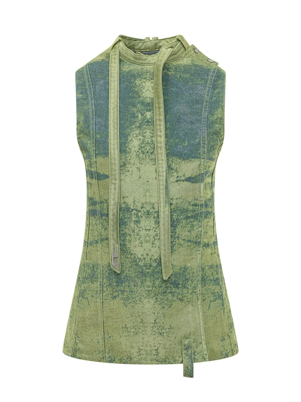 Washing Denim Sleeveless Top