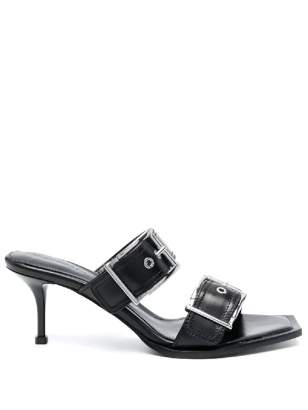 Alexander Mcqueen Black Sandal Heels