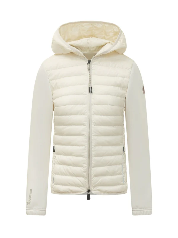 Logo Patch Hood Padding Cardigan