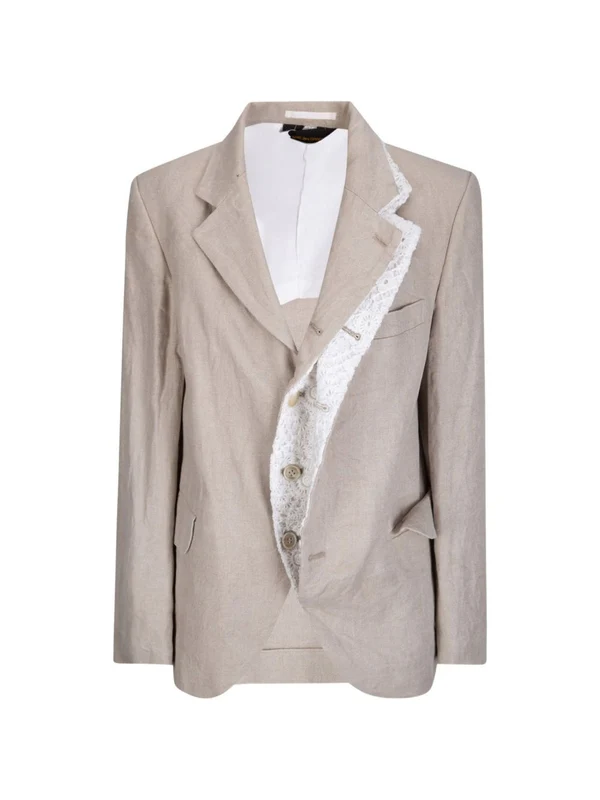 Comme Des Garcons Beige Tailored Jackets