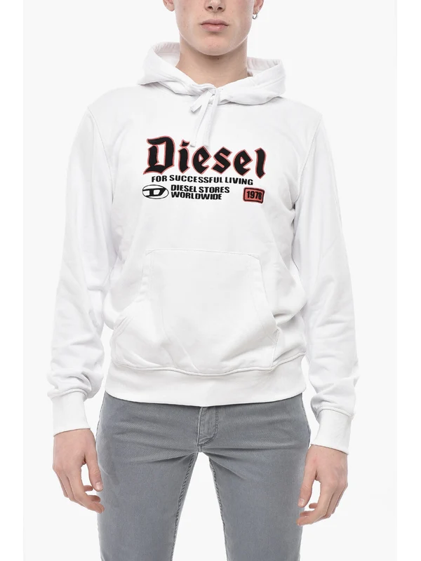 Diesel White Hoodies