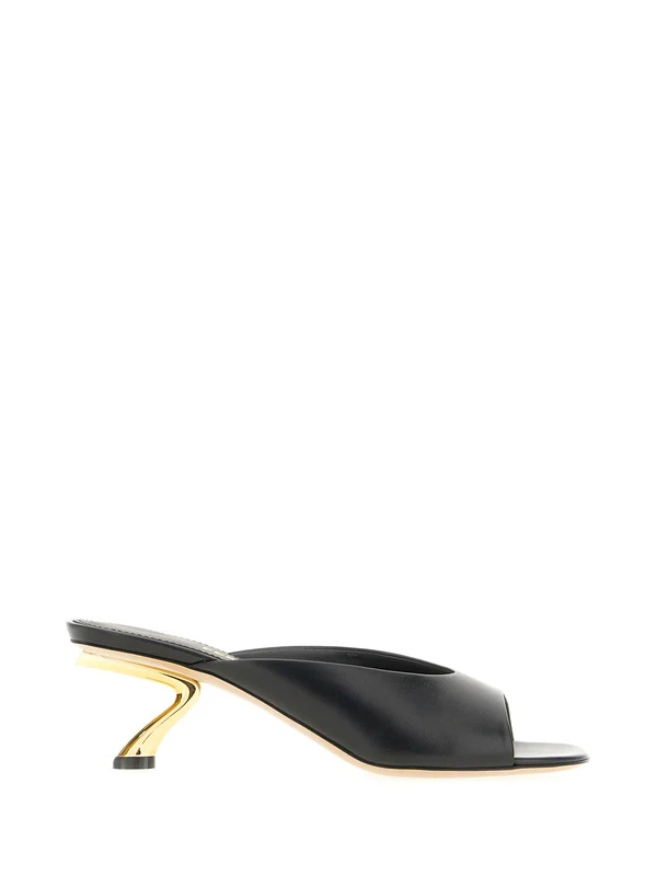 Ferragamo Black Sandal Heels