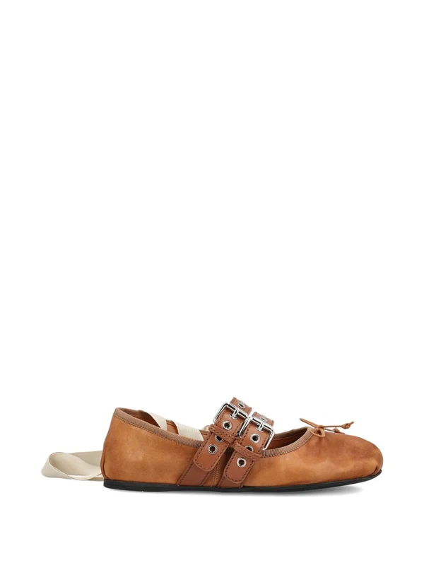 Miu Miu Brown Flat Shoes