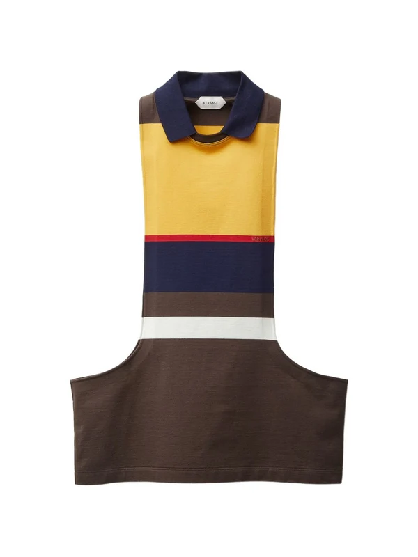 Versace Striped Sleeveless