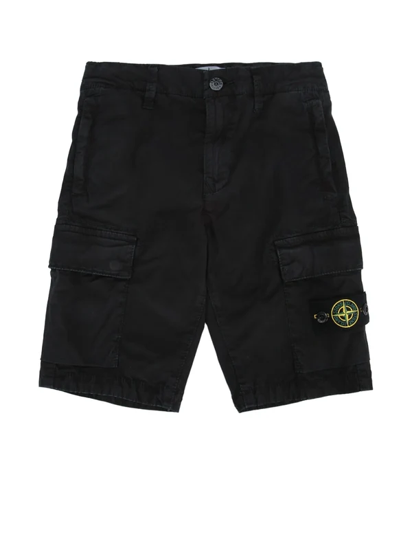 Stone Island Kids Black Shorts