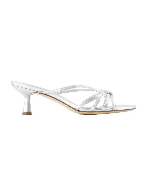 Aeyde Silver Sandal Heels
