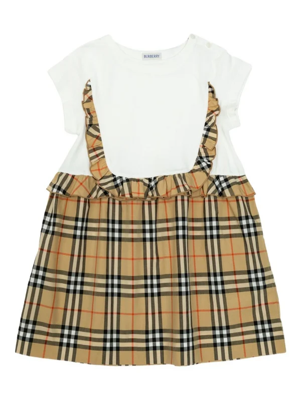 Burberry Beige Checked Dress