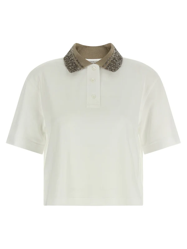 Brunello Cucinelli White Polo Shirts
