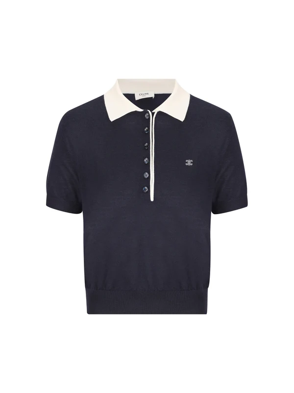 Celine Navy Polo Shirts