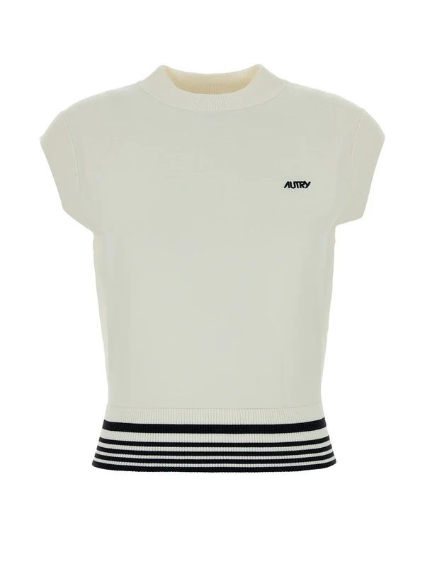 Autry White Knitted