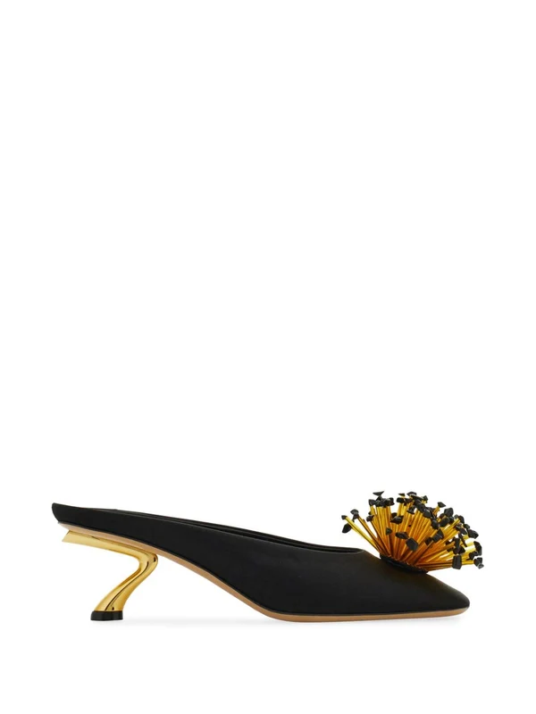 Ferragamo Black Sandal Heels