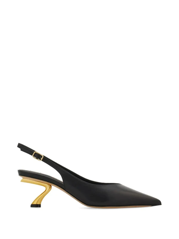 Ferragamo Black Slingback Heels