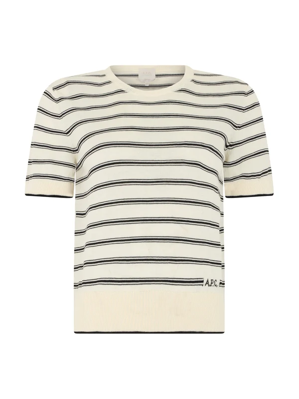 A.P.C. Ivory Striped Half Sleeve