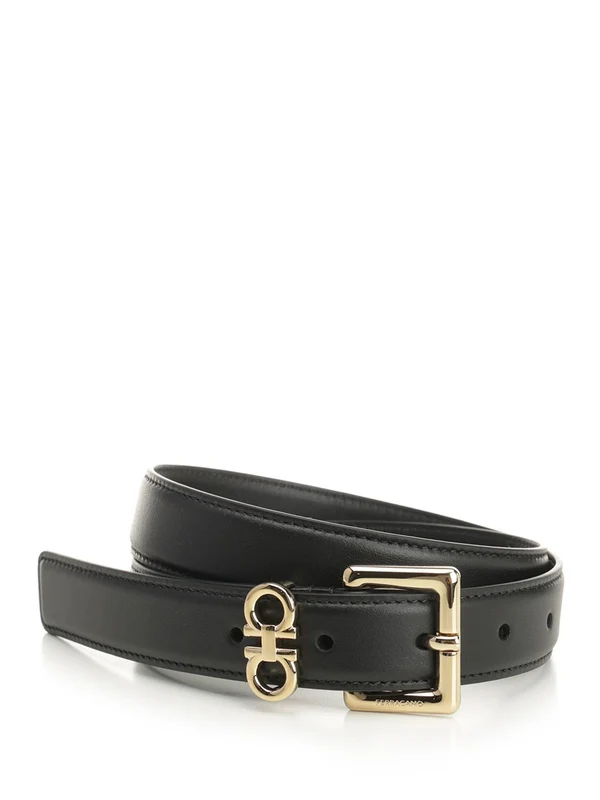 Ferragamo Black Leather Belts