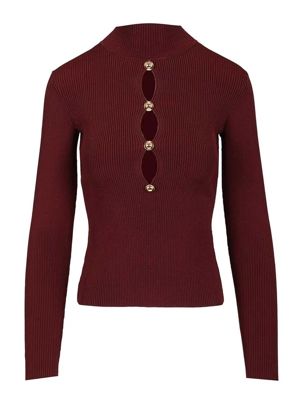 Self-Portrait Burgundy Knitted