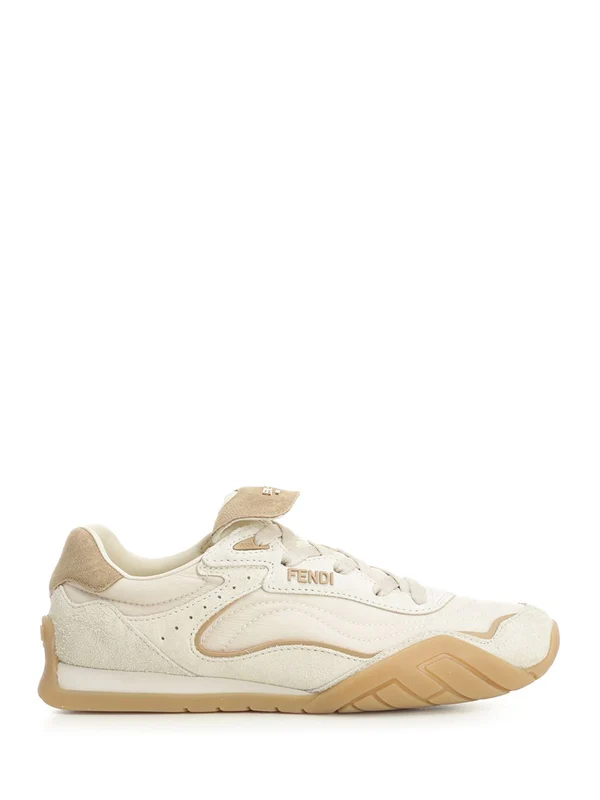 Fendi Beige Low Top Sneakers