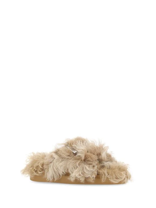 Shearling Slide Sandals - Image 4
