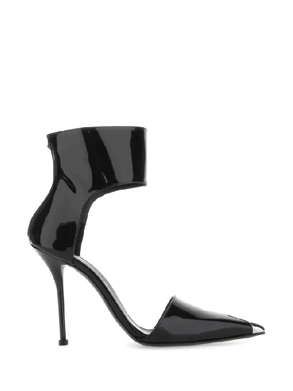 Patent Leather Metal Toe Harness Punk Sandalheel