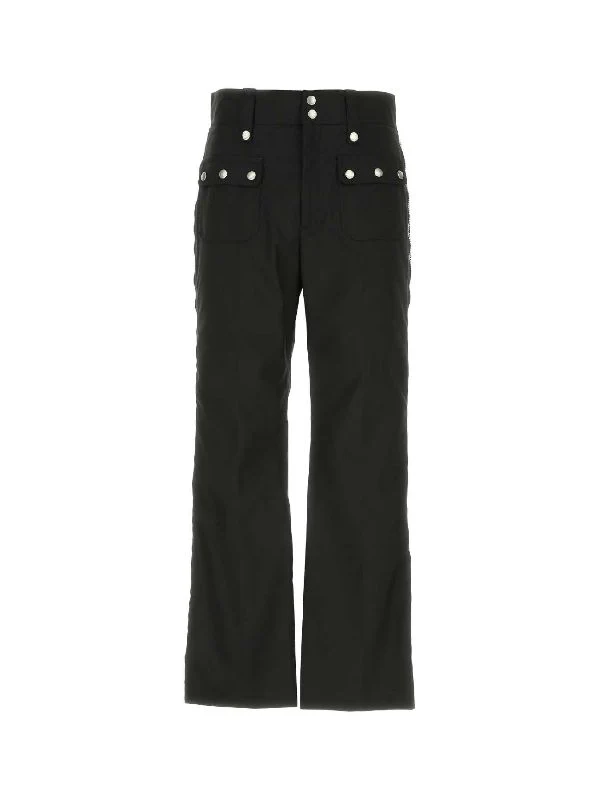 Side Zipper Trimming Wide Pants